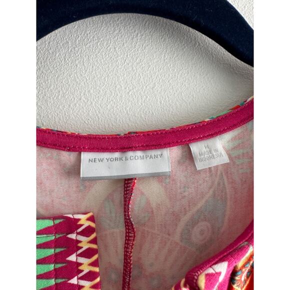 New York & Co Sleeveless Dress Women's Pink Batik Print NWT Size S - Picture 5 of 5